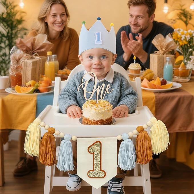 Baby 1st Birthday Party Decorations For Handmade Blue Tassel Garland