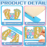 6 Pcs Baby Gender Reveal Table Wooden Decorations Blue and Pink