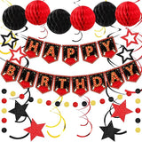 24 Pcs Movie Night Theme Happy Birthday Banner Decorations Movie