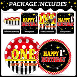 96 Pcs Mouse 1st Birthday Party Plates and Napkins Set Cartoon Mouse