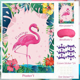 ASTARON Pin The Crown on The Flamingo, Flamingo Theme Party Game with