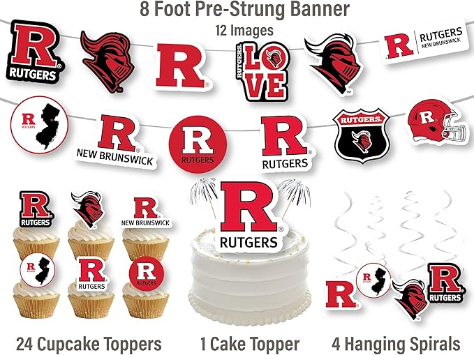 Rutgers Party Supplies for Football, Birthday Gift, Graduation Party