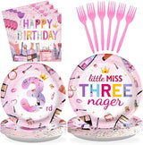 96 Pcs Threenager Birthday Decorations Girl Makeup Spa 3rd Birthday