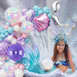 Mermaid Balloon Garland Arch Kit Purple Teal Blue Pink Clear Latex