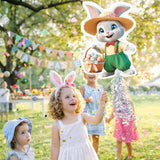 Easter Bunny Piñata Green Rabbit Piñata with Blindfold and Stick