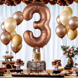 KatchOn, Coffee Brown Number 3 Balloon - 40 Inch | Big Brown 3