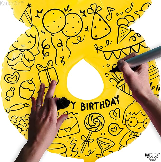 KatchOn, Yellow Number 8 Balloon - Huge, 40 Inch | 8 Balloon for 8th