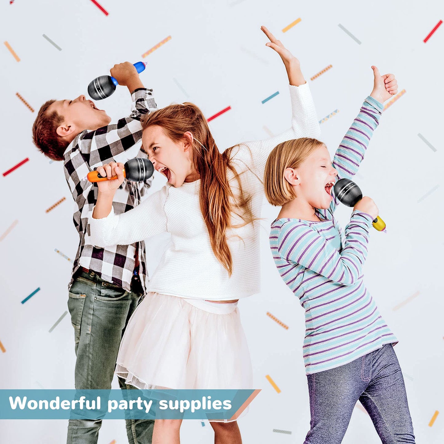 Zhanmai 12 Pieces Inflatable Microphones for Kpop Birthday Party Blow