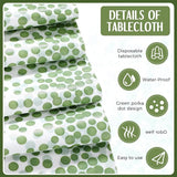 Breling 24 Pack White and Sage Green Disposable Plastic Tablecloths