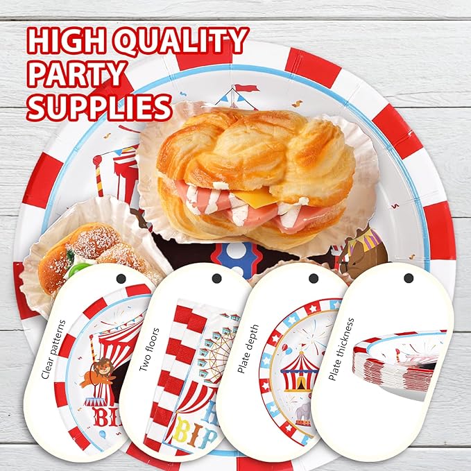 96Pcs Carnival 1st Birthday Party Decorations Carnival Circus First