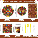 130 Pcs Hawaiian Party Decorations Luau Plates and Napkins Party