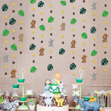 Two Wild Birthday Party Decorations Brown Gold Circle Dot Palm Leaf