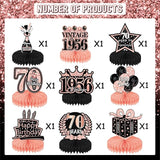 70th Birthday Decorations for Women - 9pcs Rose Gold 70 Years 1956