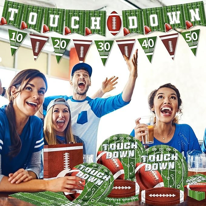 Football Party Decorations Football Plates Napkins Tablecloth Banner