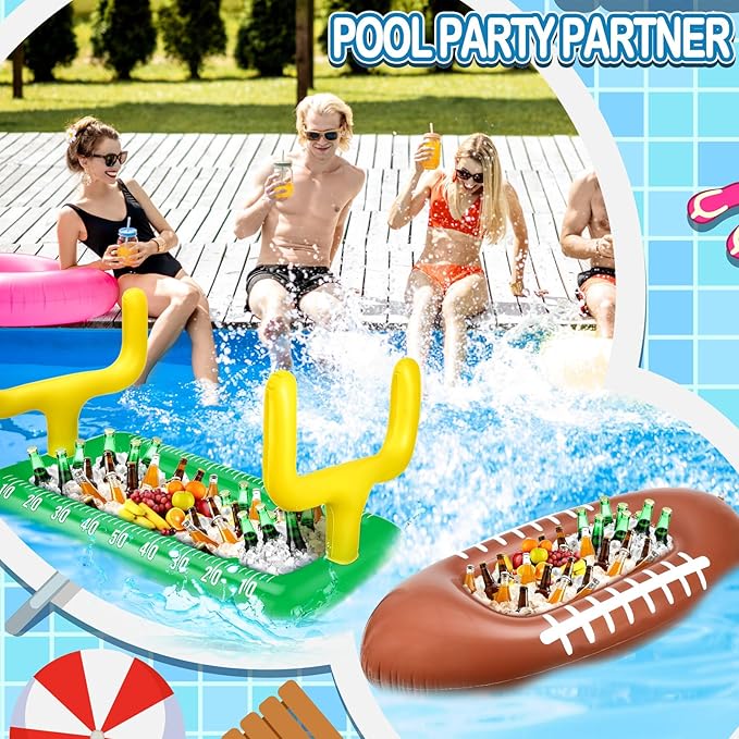 2 Pcs Inflatable Football Drink Cooler Football Party