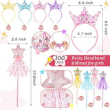 48 Pcs Princess Party Favors Including 24 Glitter Star Fairy Wands