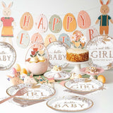 96pcs Boho Baby Shower Party Decorations Boho Hello Baby Girl Pink