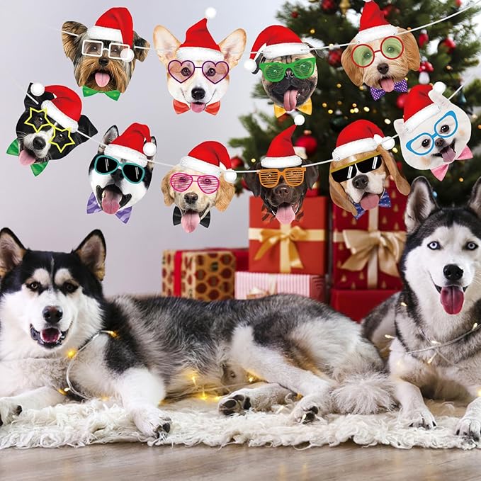 Dog Christmas Garland Dog Birthday Banner Puppy Themed Party