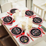 96 PCS BBQ Baby Shower Plates Napkins BabyQ Party Tableware It's A