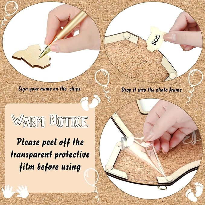 63 Pcs Bodysuit Baby Shower Guest Book Alternatives Set Baby Shower