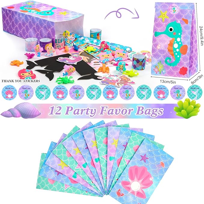 Mermaid Party Favors 12 Pack Mermaid Birthday Party Supplies Goodie