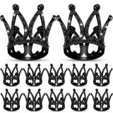 12 Pcs Crown Cake Topper Mini Baby Crown Tiny Queen Small Alloy Black
