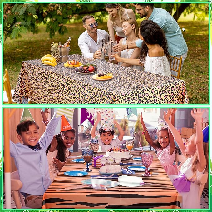 12Pack Animal Safari Tablecloth Jungle Animal Zoo Theme Party Table