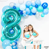 KatchOn, Giant Blue Teal Number 8 Balloons - 40 Inch || Aqua Teal