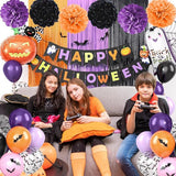 Purple Black Orange Party Decorations Set Halloween Decorations Kit