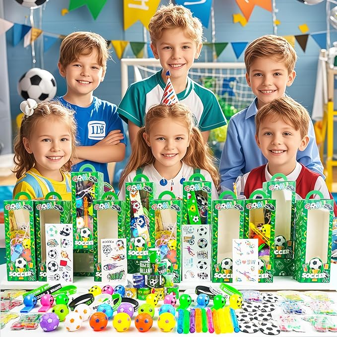 158Pcs Soccer Party Favors 12 Guests Set Soccer Goodie Bag Stuffers