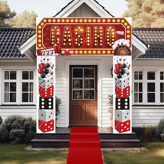 4 Pcs Casino Night Entryway Party Banner Decorations Casino Night