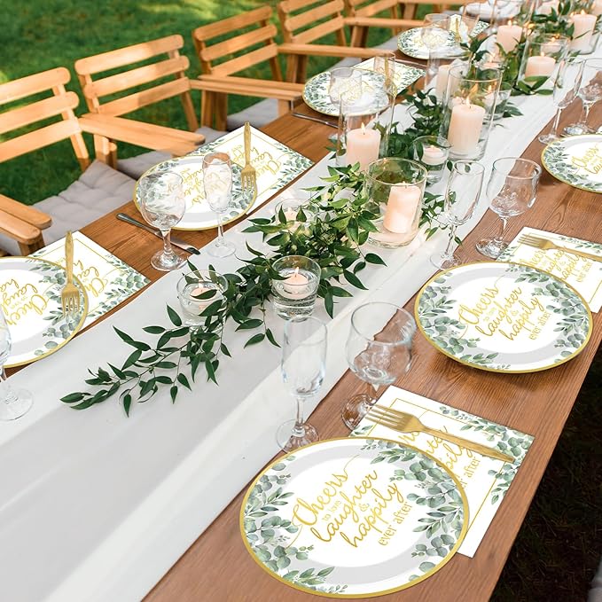 96Pcs Eucalyptus Leaves Bridal Shower Party Supplies Cheer to Love