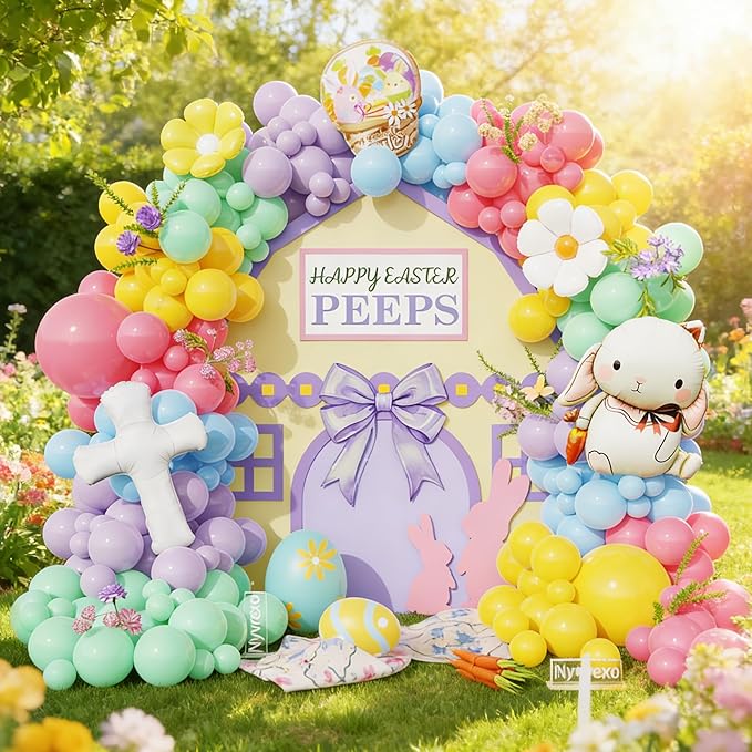 Easter Decorations Indoor Outdoor 160Pcs Rainbow Pastel Eatser