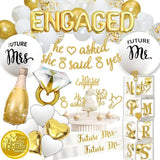 248 Pc Premium Engagement Party Decorations Gold and White Bridal