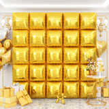 Gold Square Foil Balloons Wall Tunnel Backdrop Double Sided Metallic