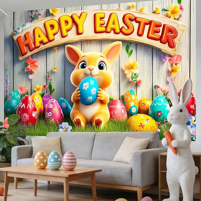 Easter Banner Polyester 43x70.86 Inches Banner Easter for