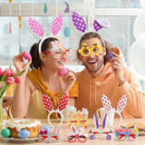 24 Pcs Easter Bunny Ears Headbands Glasses Set Easter Party Favor