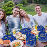 96 Pcs Nautical Bachelorette Party Plates and Napkins for Let's Get