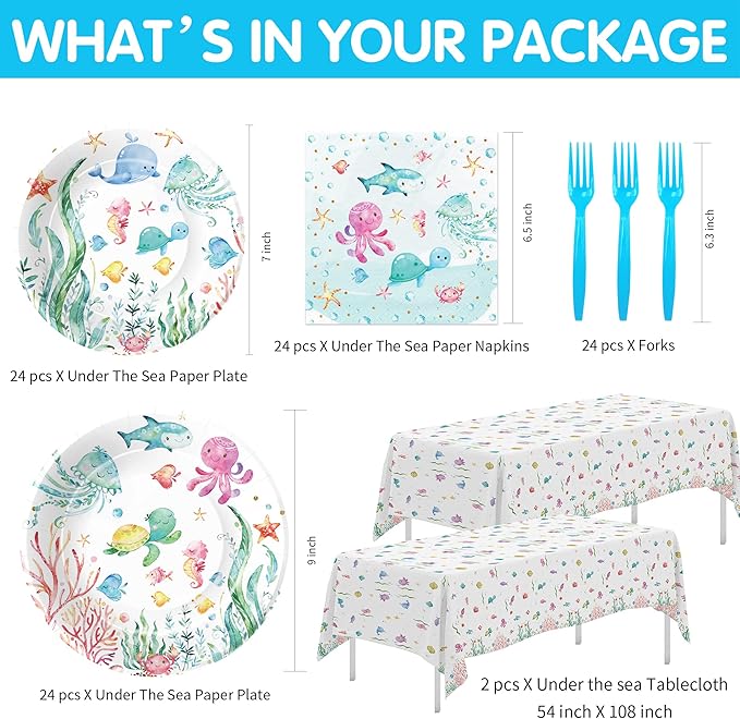 Under The Sea Party Decorations Tableware For Ocean Theme Birthday