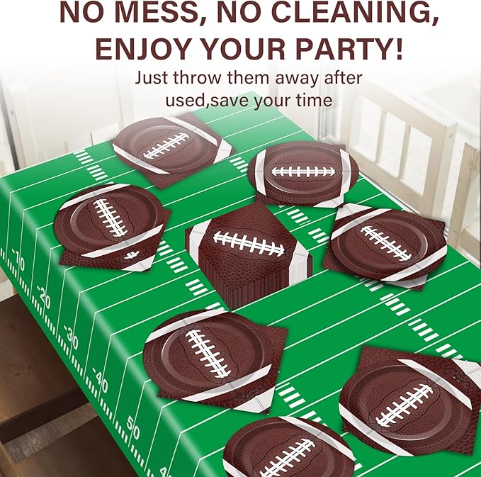 Football Party Supplies Serves 24 Football Party Paper Plates