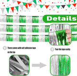 6 Pack 10 Feet Silver Green Foil Fringe Garland Metallic Tinsel