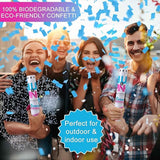 Premium Gender Reveal Confetti Cannon 4 Pack Blue Gender Reveal
