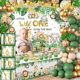Safari Baby Shower Decorations 262pcs Wild Birthday Decorations