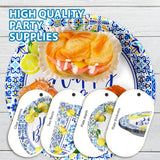 96Pcs Capri Lemon Party Supplies Blue Tiles Yellow Lemon Plates and