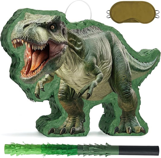 Dinosaur Piñata Jungle Dinosaur Piñata Bundle with Blindfold and Bat