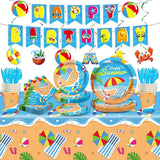 184 Pcs Beach Party Supplies Plates Napkins Set Includes Summer
