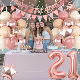21st Birthday Decorations for Her Retro Pink Nude Number 21 Balloon