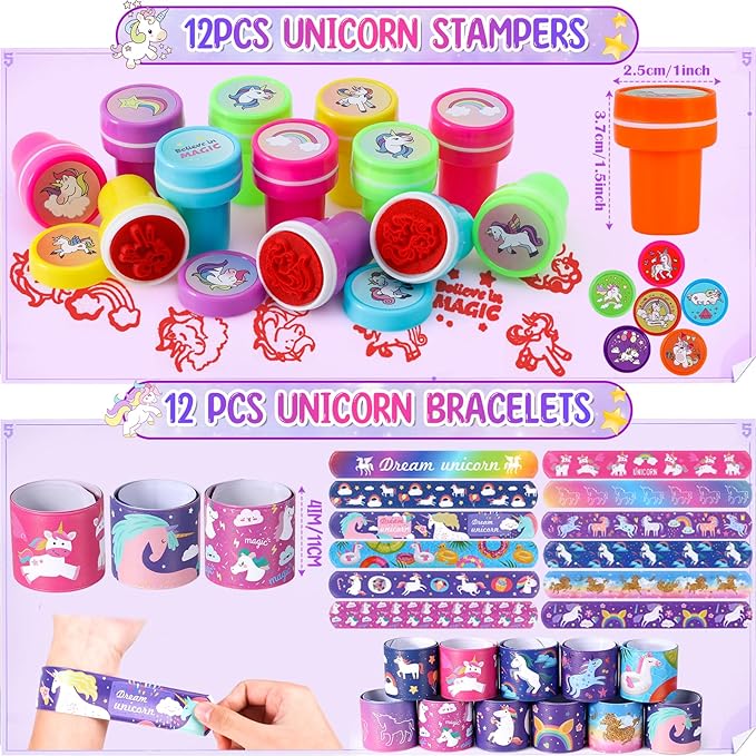 184Pcs Unicorn Party Favors Unicorn Birthday Party Supplies for
