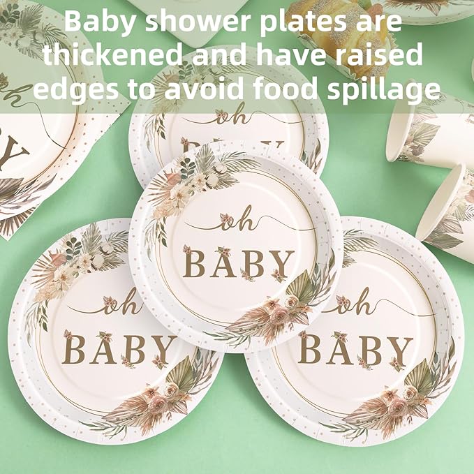 168 Pcs Boho Its A Girl Baby Shower Decorations, Boho Baby Shower