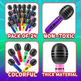 Inflatable Microphones for Parties - (Pack of 24) 10-inch Neon Colors